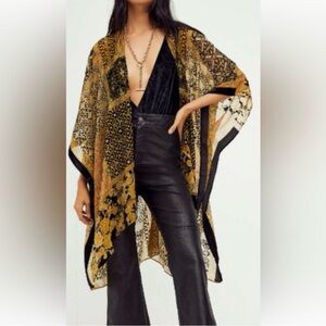 Free People Velvet Burnout Bohemian Kimono
